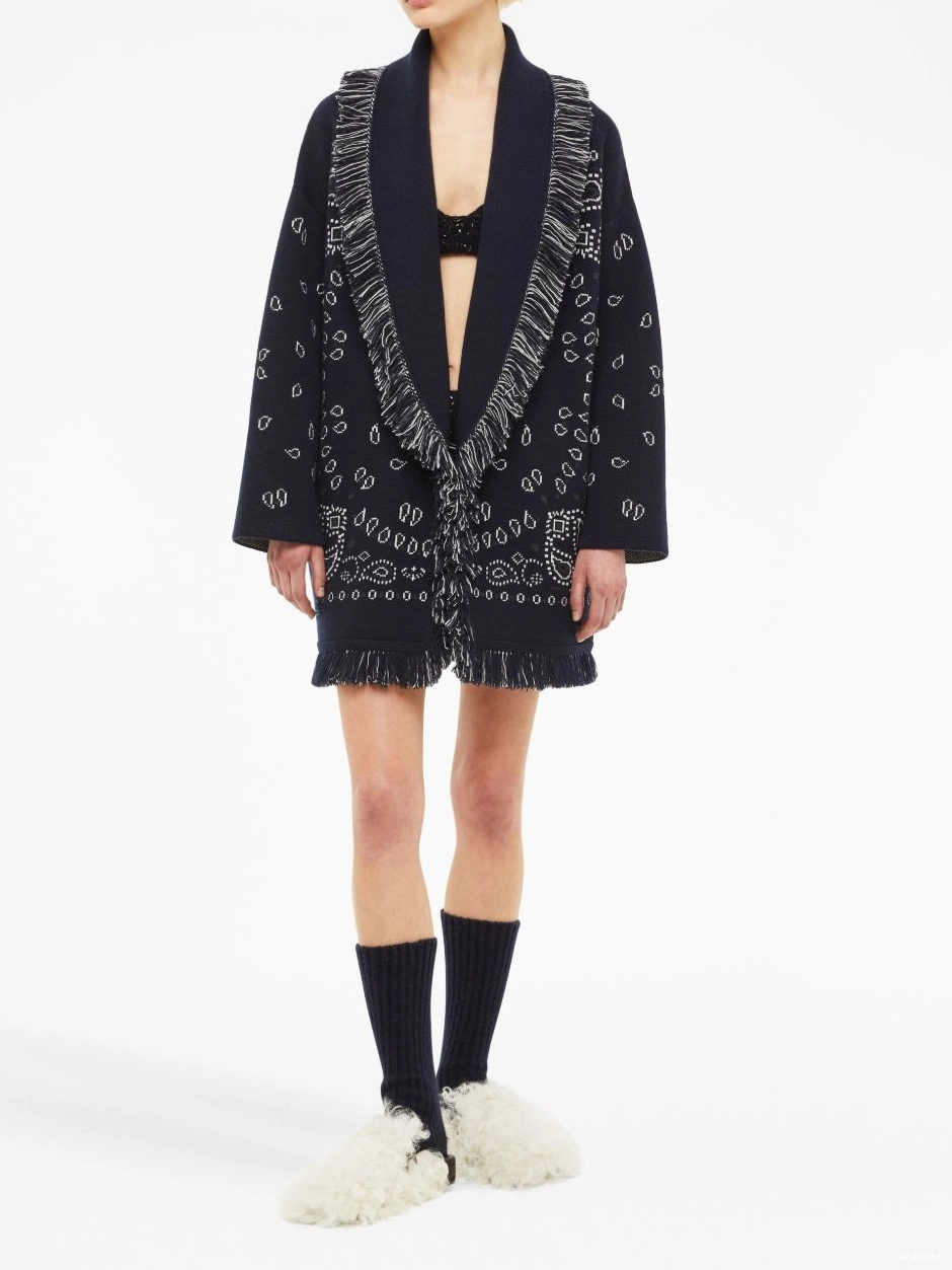Cheap Bandana jacquard cashmere Alanui cardigan Women 0823